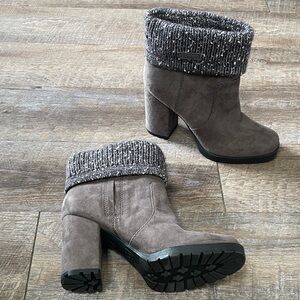 Circus by Sam Edelman Carter Knit Fold Over Heeled Ankle Boots Booties